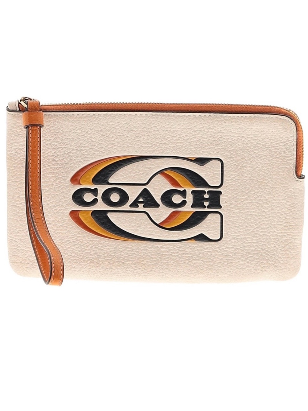 Coach large corner zip wristlet wallet with coach stamp